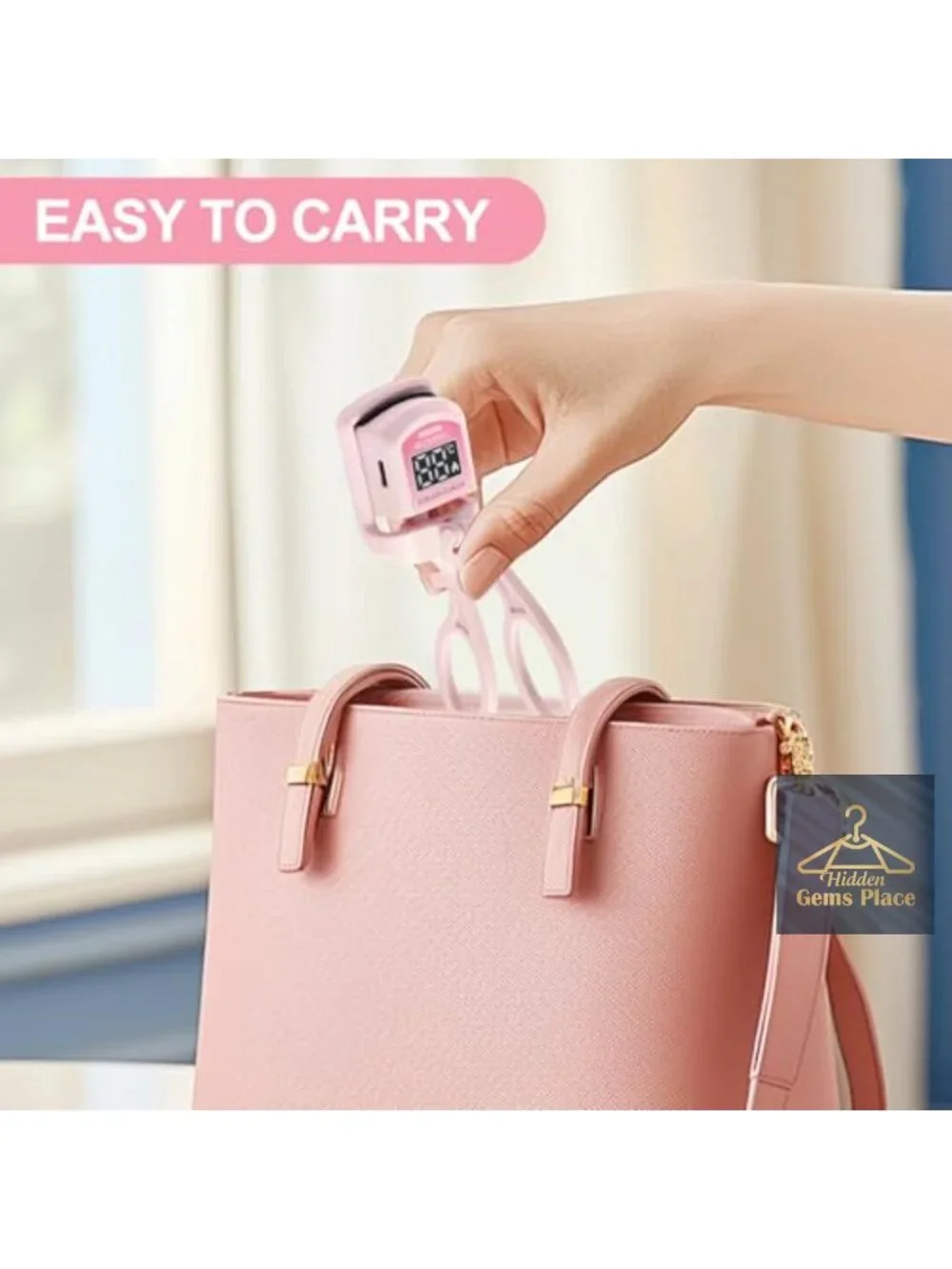 Heated Eyelash Curler with LED Temperature Display, USB Charging, Rapid